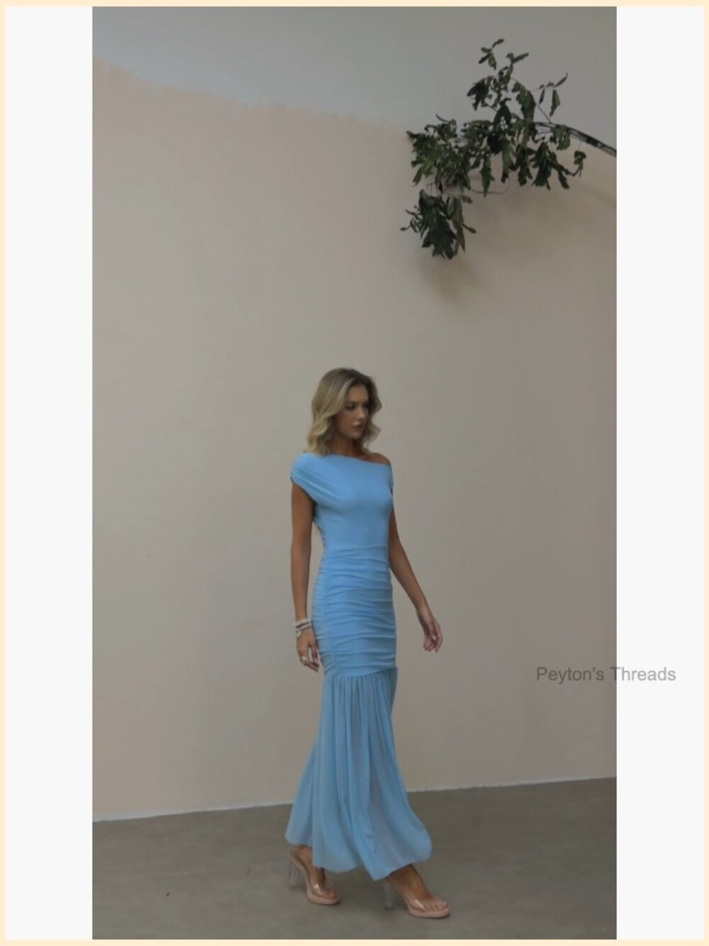 Asymmetrical Off Shoulder Mesh Maxi Formal Dress Bodycon Pull On - Picture 7 of 7